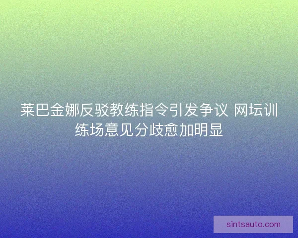 莱巴金娜反驳教练指令引发争议 网坛训练场意见分歧愈加明显
