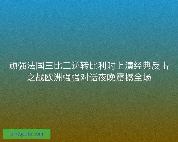 顽强法国三比二逆转比利时上演经典反击之战欧洲强强对话夜晚震撼全场
